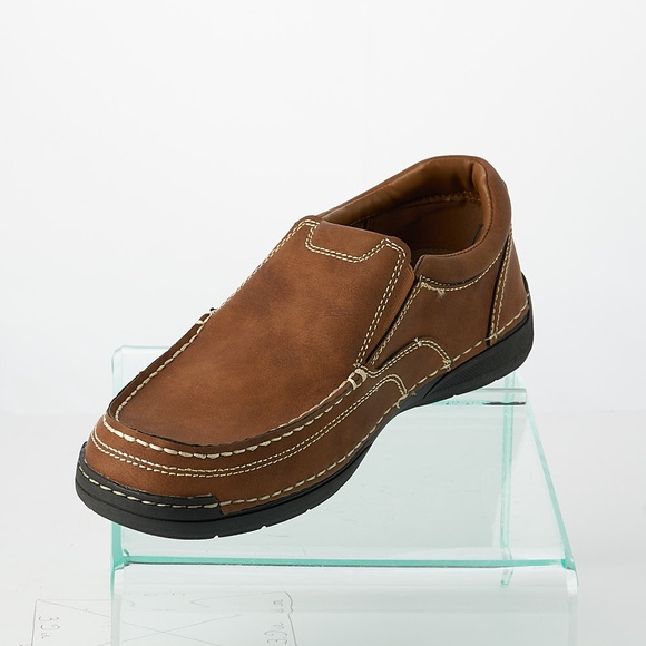 Izod Charlie Dark Tan Memory Foam Slip On Shoe New - Picture 3 of 8